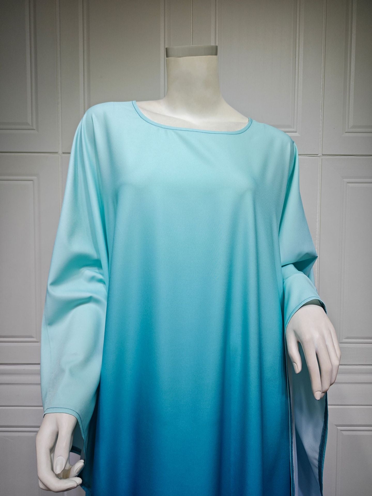 Modest Soft Forged Bat-sleeved Dress