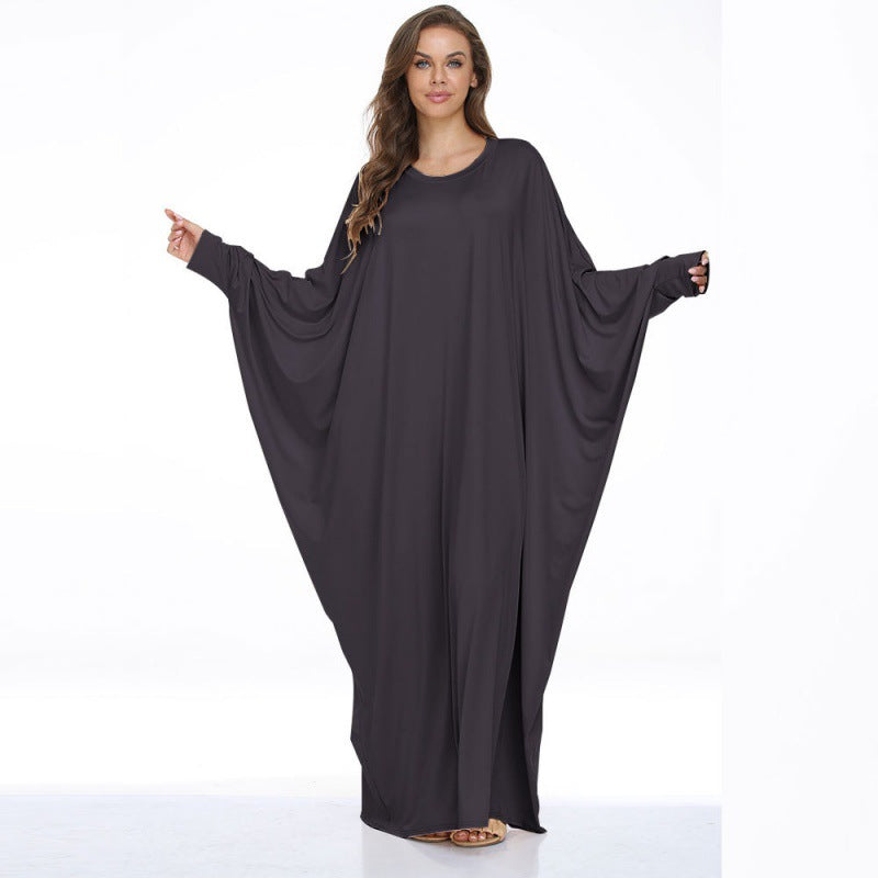 Round Neck Batwing Sleeve Dress