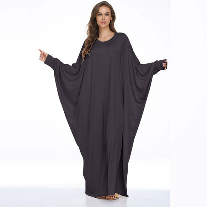 Round Neck Batwing Sleeve Dress