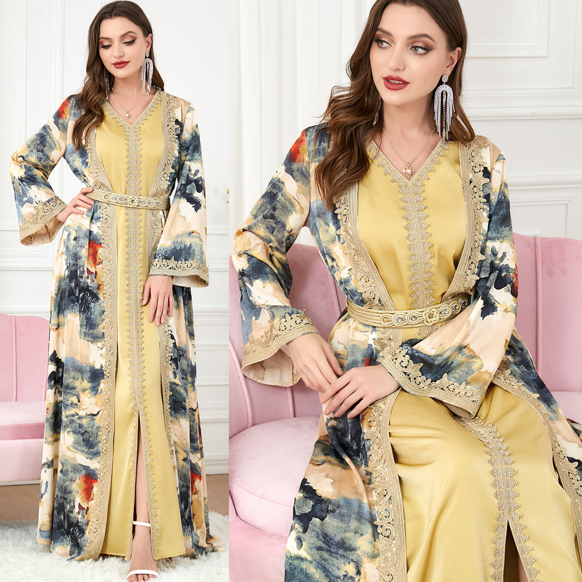 Women's Robe Panels Two-piece Dress Sets