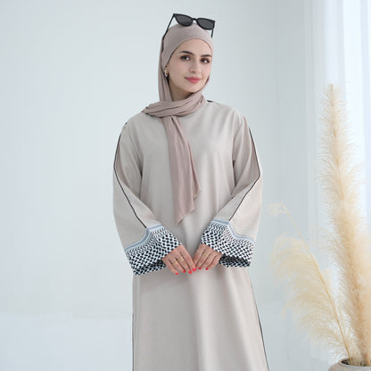 Muslim Patchwork Elegant Abaya Dress