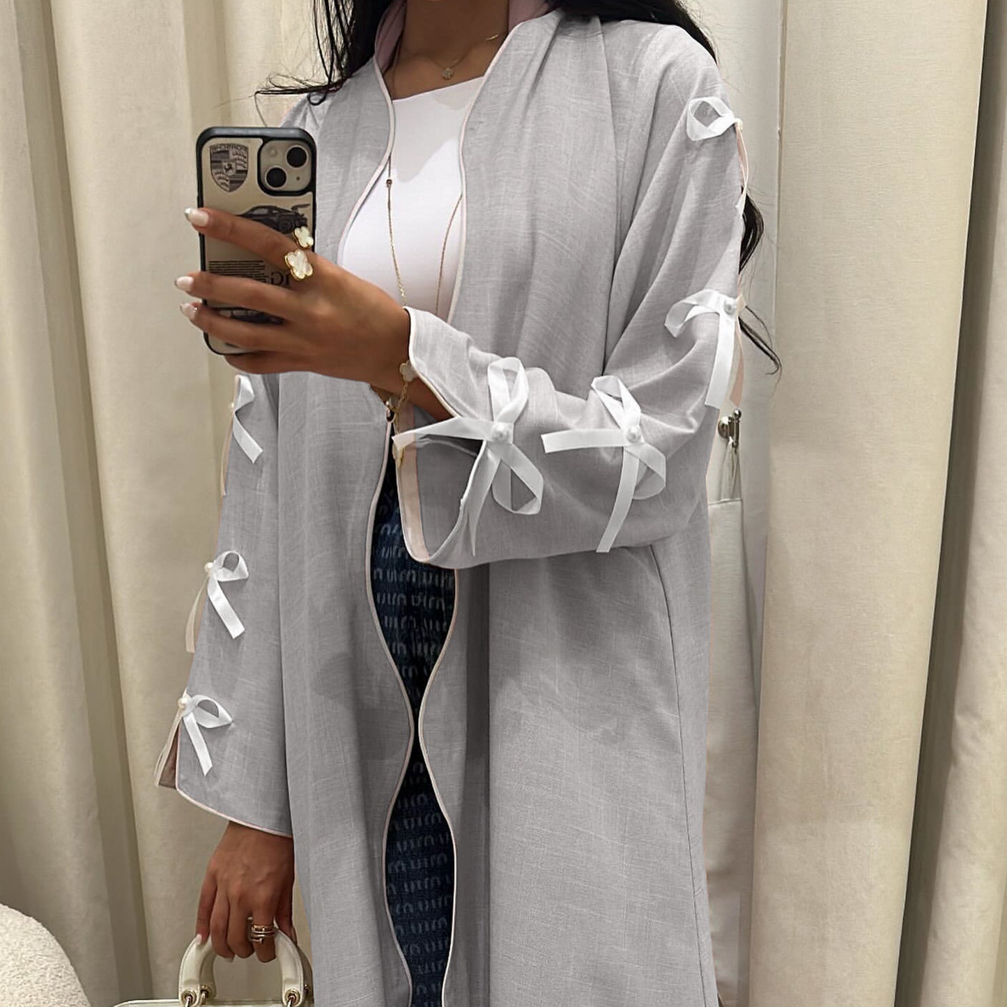 Women's Bow Tie Robe Dress