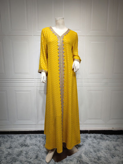 Women's Gilded Muslim Dubai Robe Dress