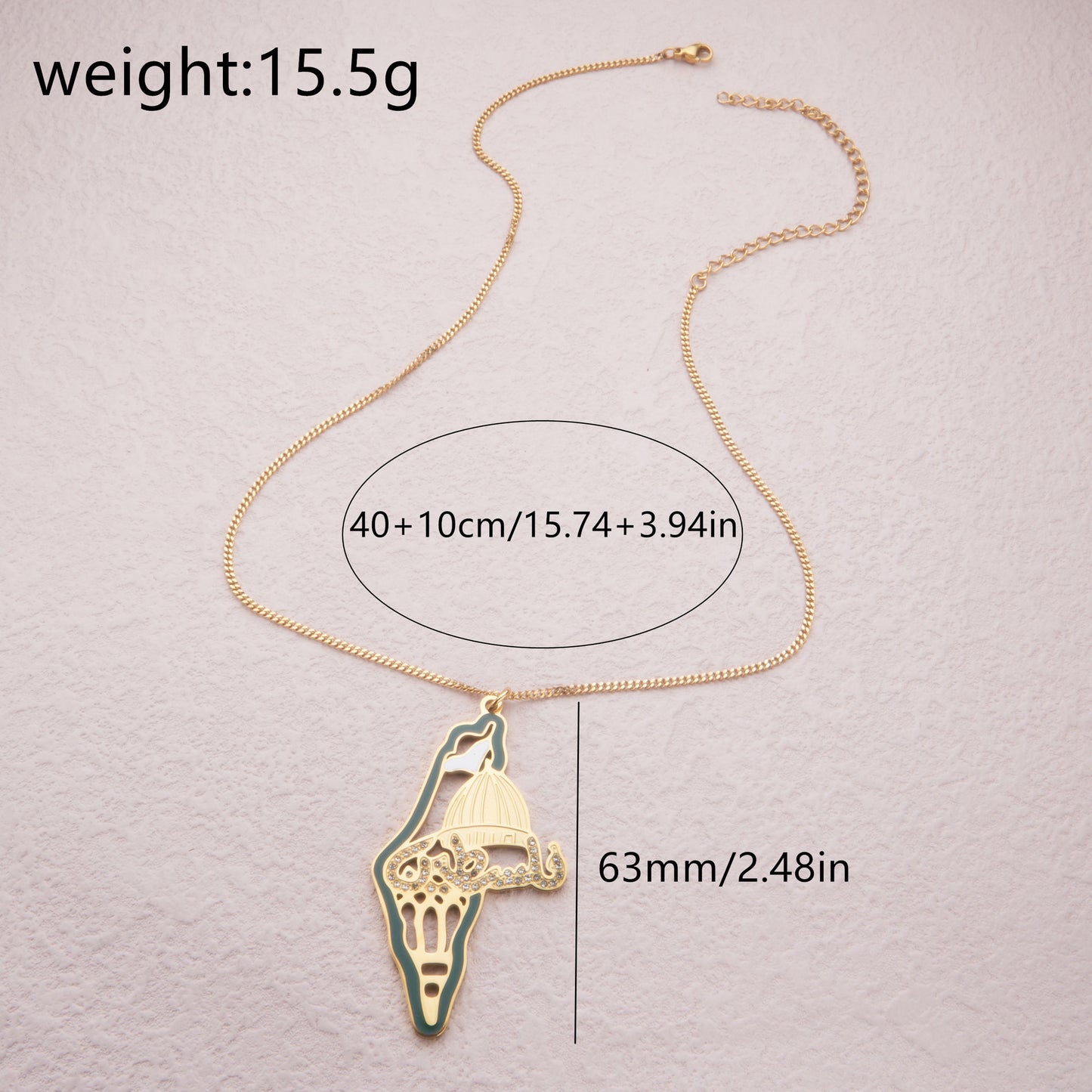 Palestine Map Mosque Pendant Necklace Jewelry