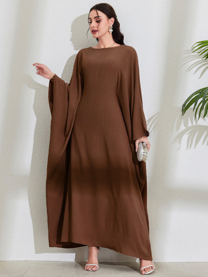 Bat Sleeve Crew Neck Dress