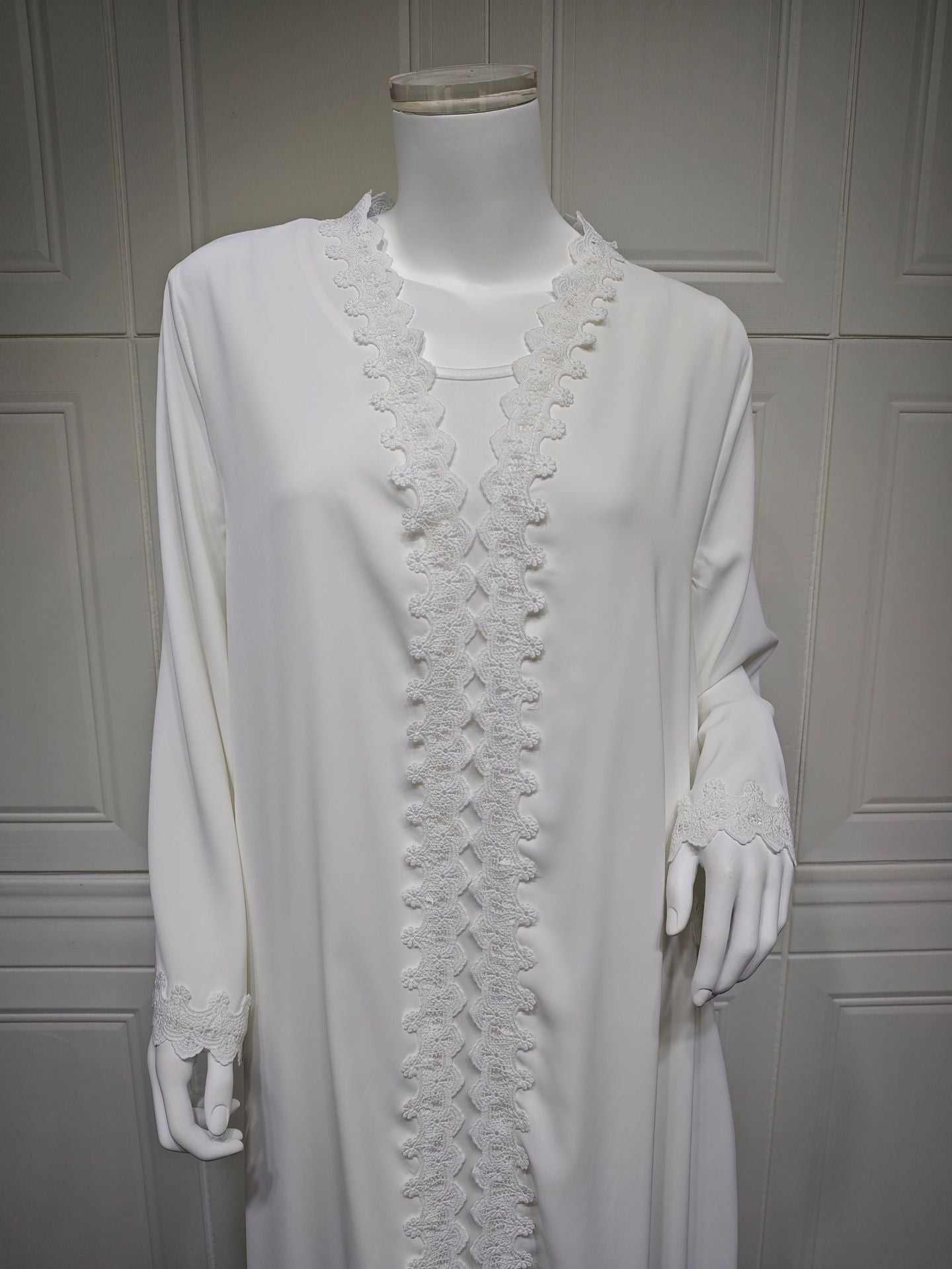 Women's White Robe Open Abaya