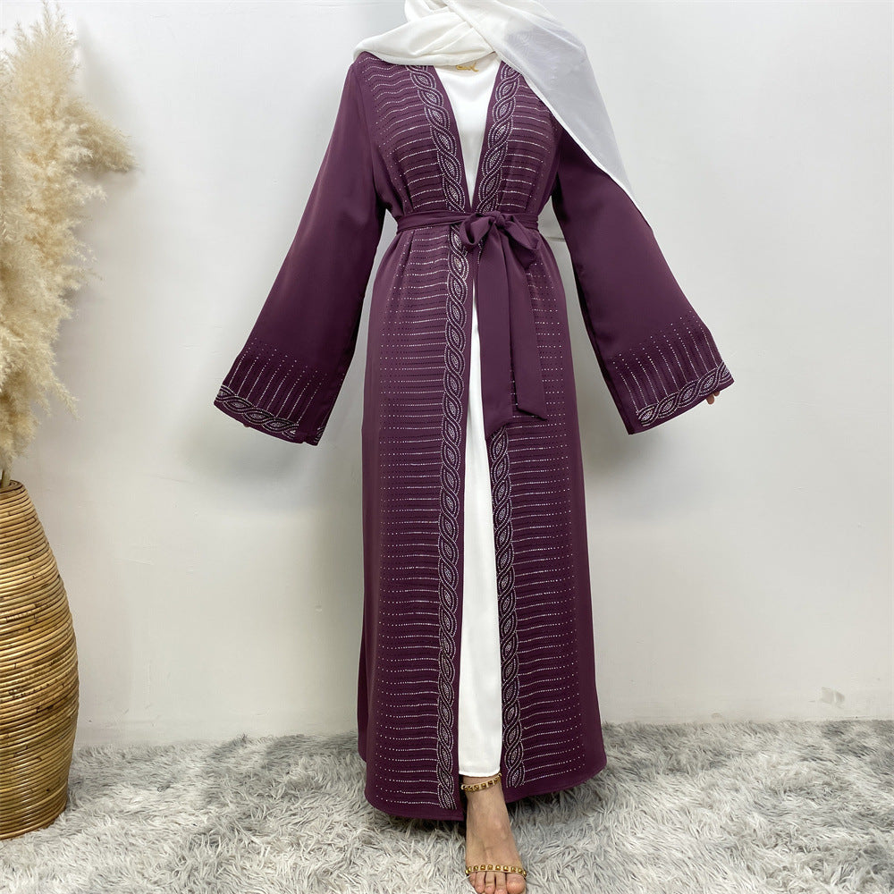 Muslim Slim Fit Cardigan Robe with Pockets