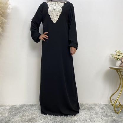 Arabian Applique Long Sleeve Dress