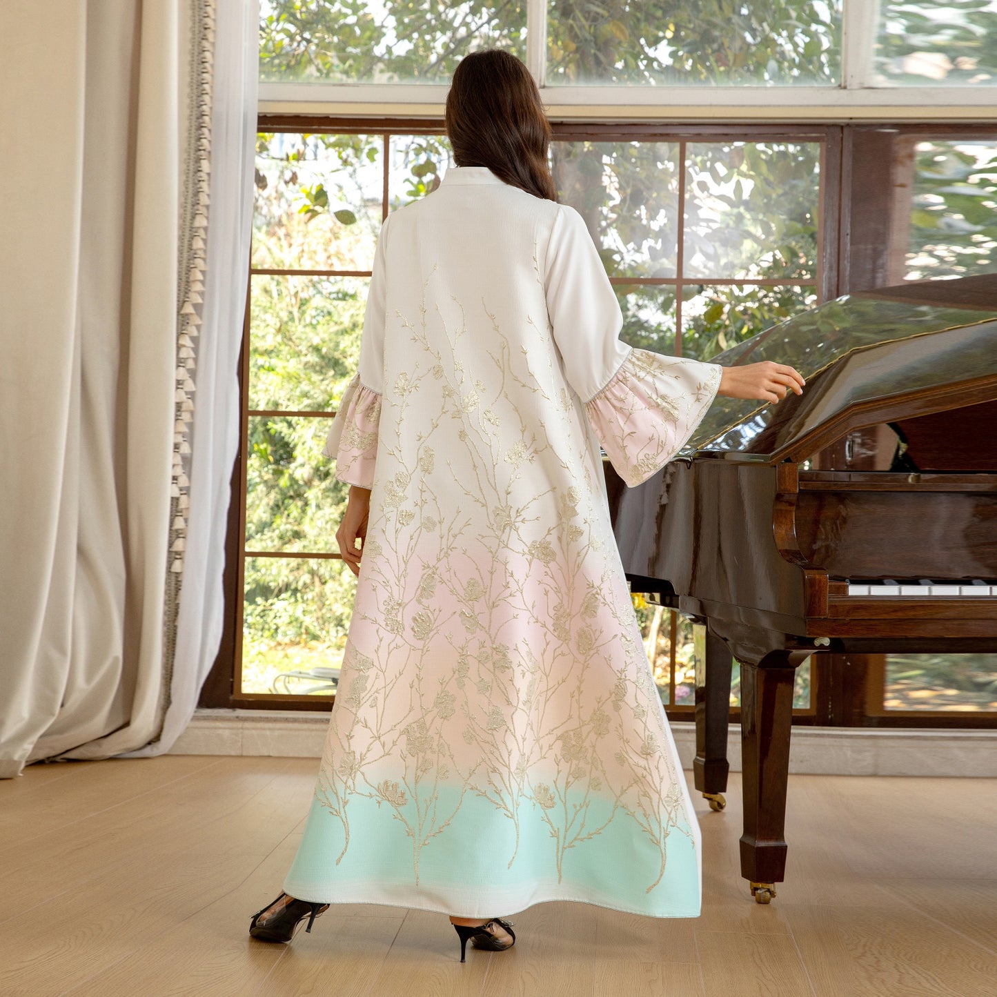 Women's Fashion Jacquard Gradient Robe