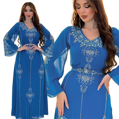 Women's Rhinestone Jalabiya Party Dress