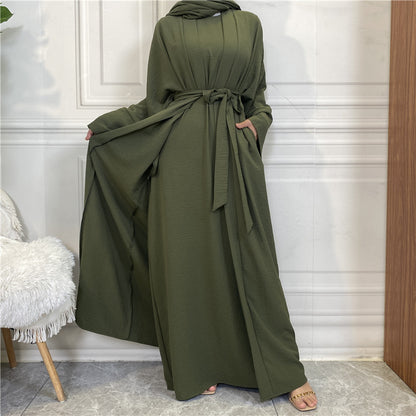 Sleeveless Dress and Robe Set with Pockets