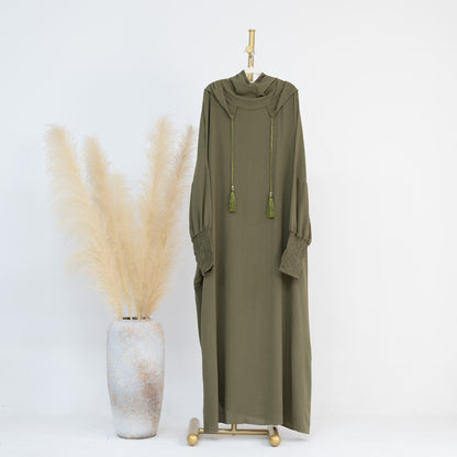 Women's Hooded Solid Color Dress