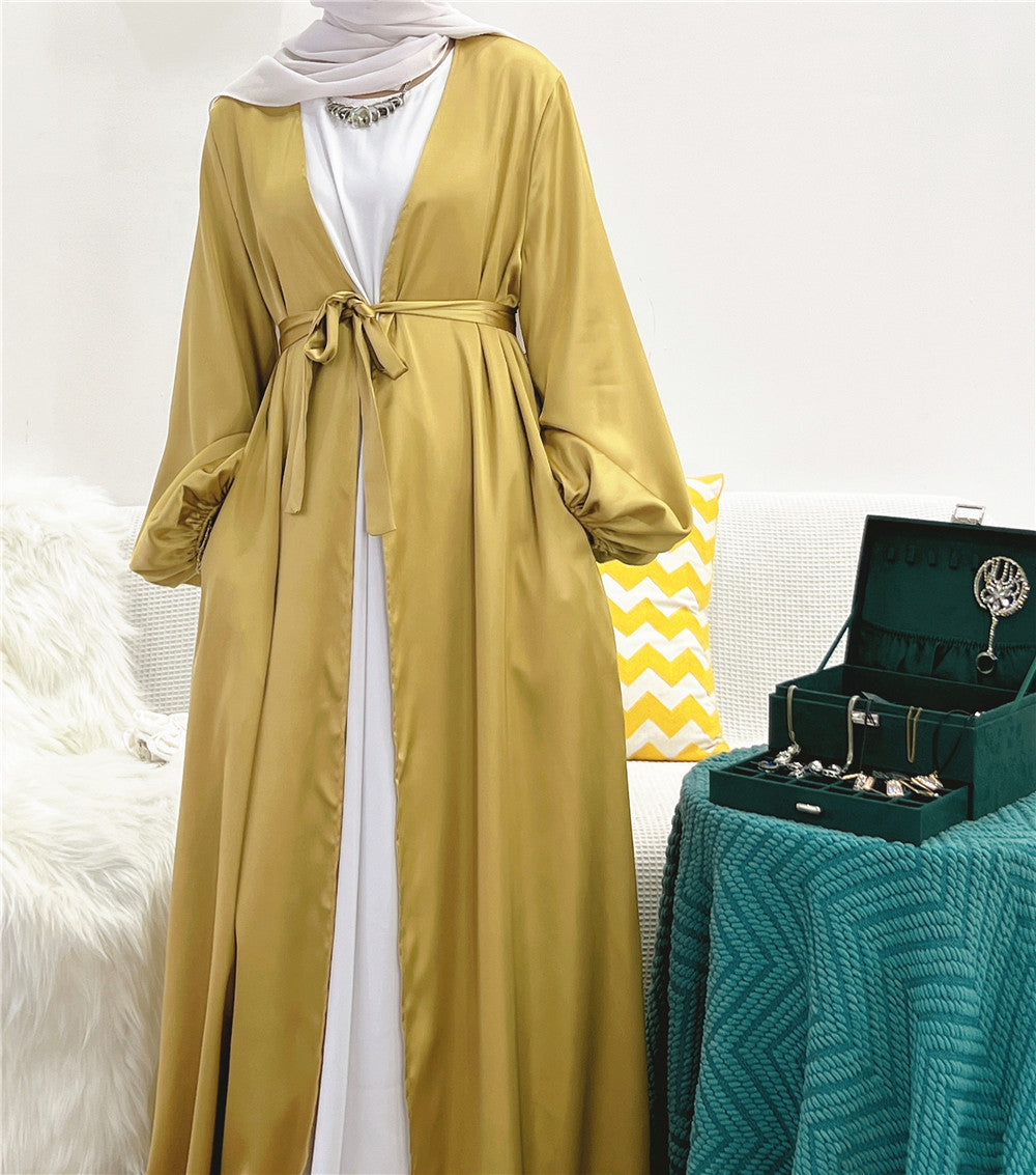 Puff Sleeves Colorful and Elegant Long Dress