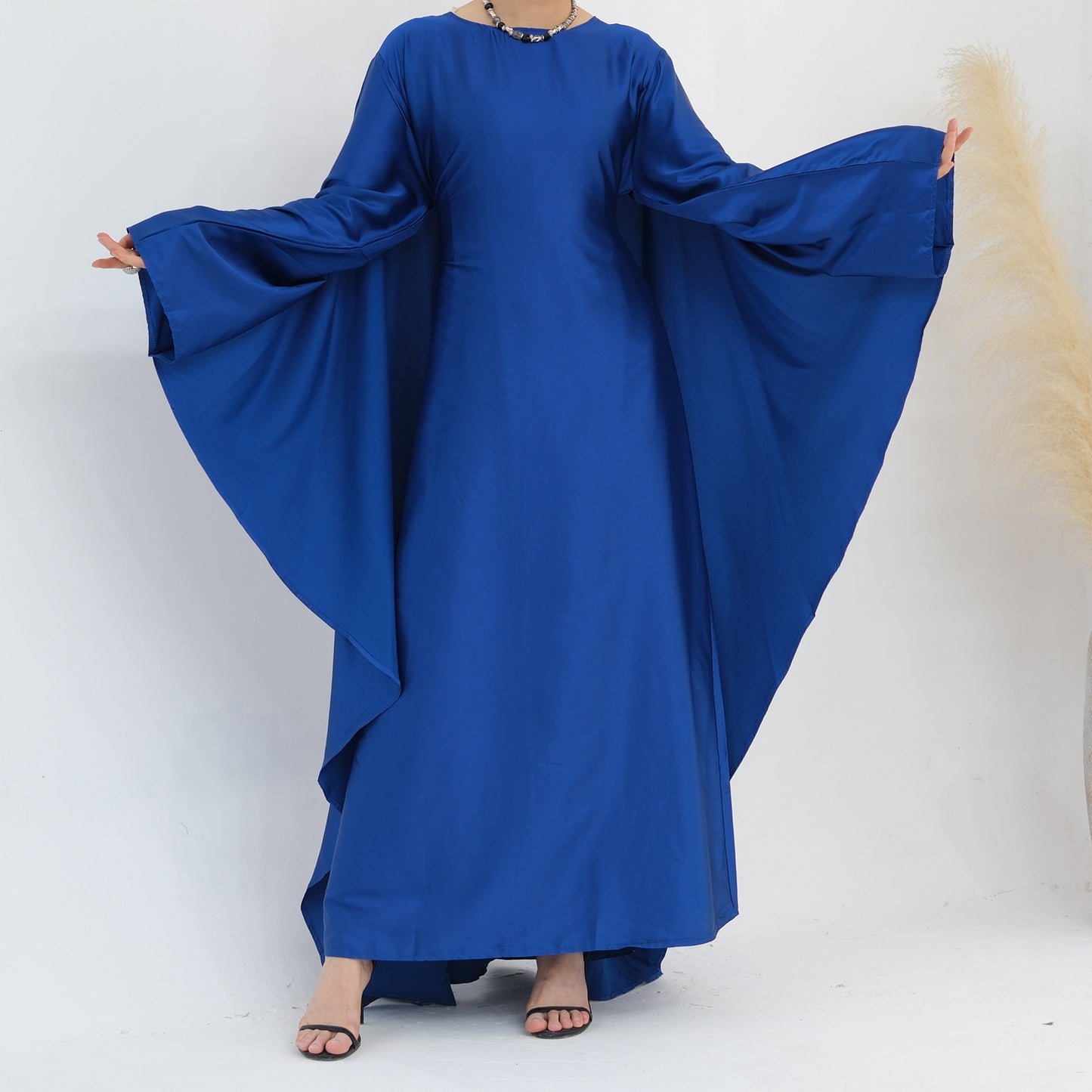 Women's Stretch Satin Modest Dress