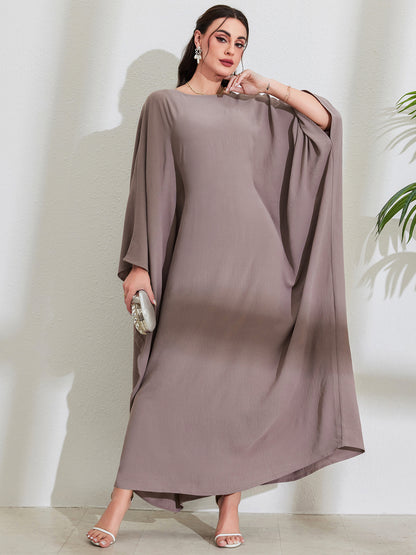 Bat Sleeve Crew Neck Dress