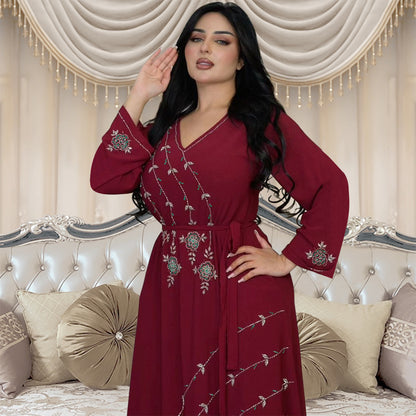 Women's Rhinestone Big Gown Jalabiya Dress