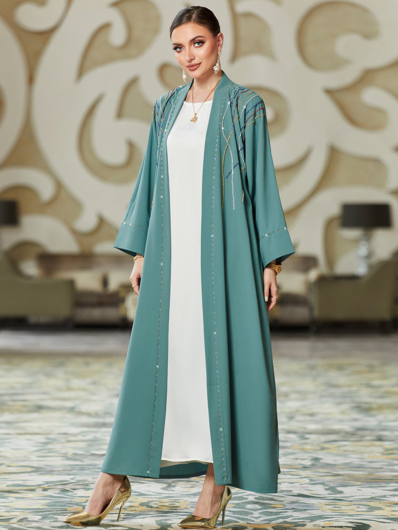 Women's Sewn Beaded Arabic Robe