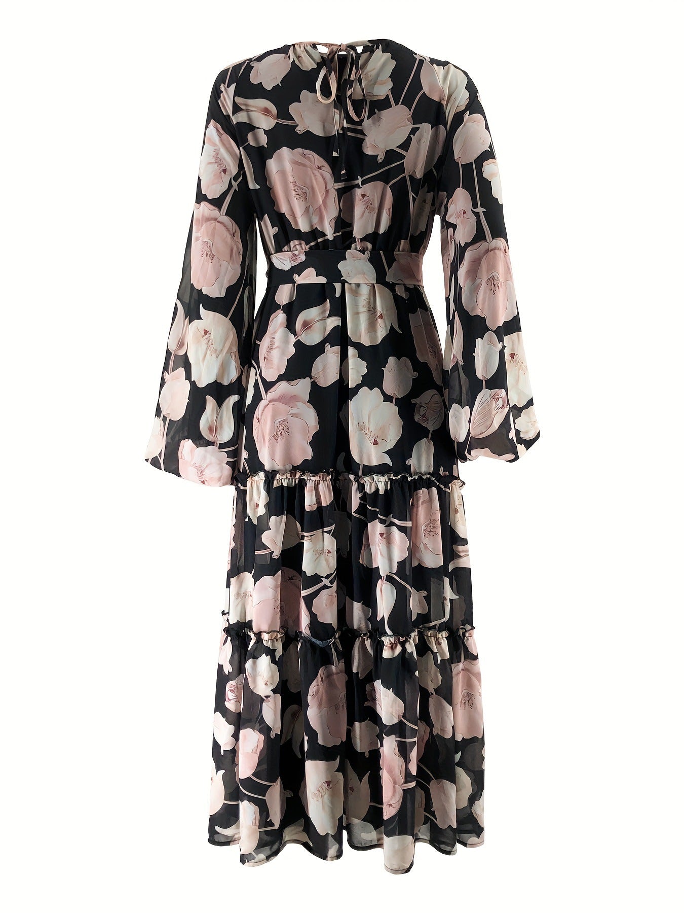 Women's Chiffon Floral Print Maxi Dress