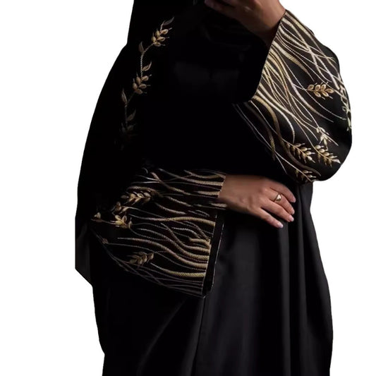 Women's Embroidery Modest Black Robe