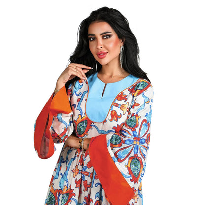 Women's Printed Long-sleeved Dress