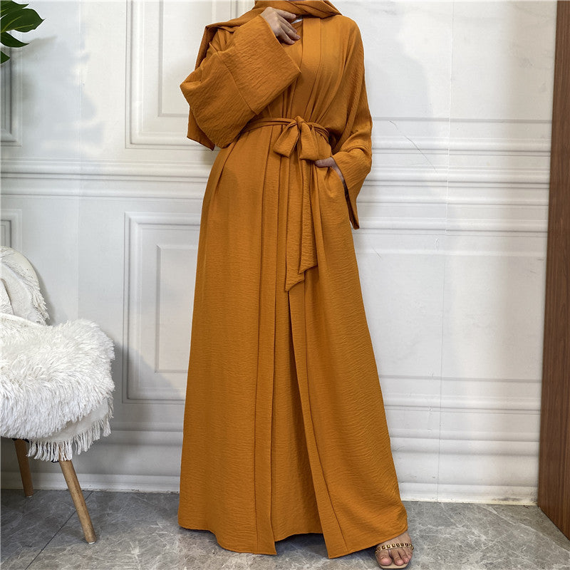 Sleeveless Dress and Robe Set with Pockets