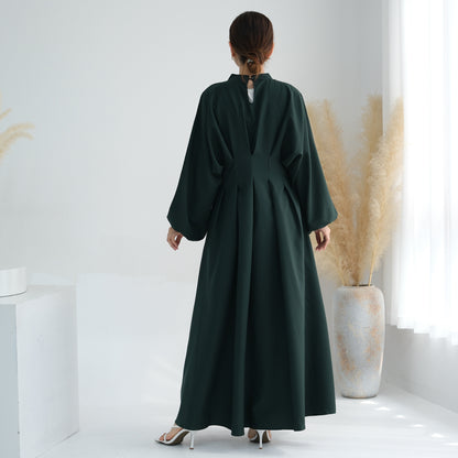 Women's Solid Color Tunic Sleeve Abaya Dress