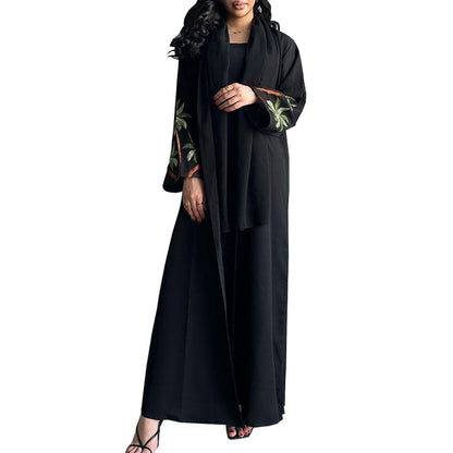 Women's Long Sleeved Black Robe