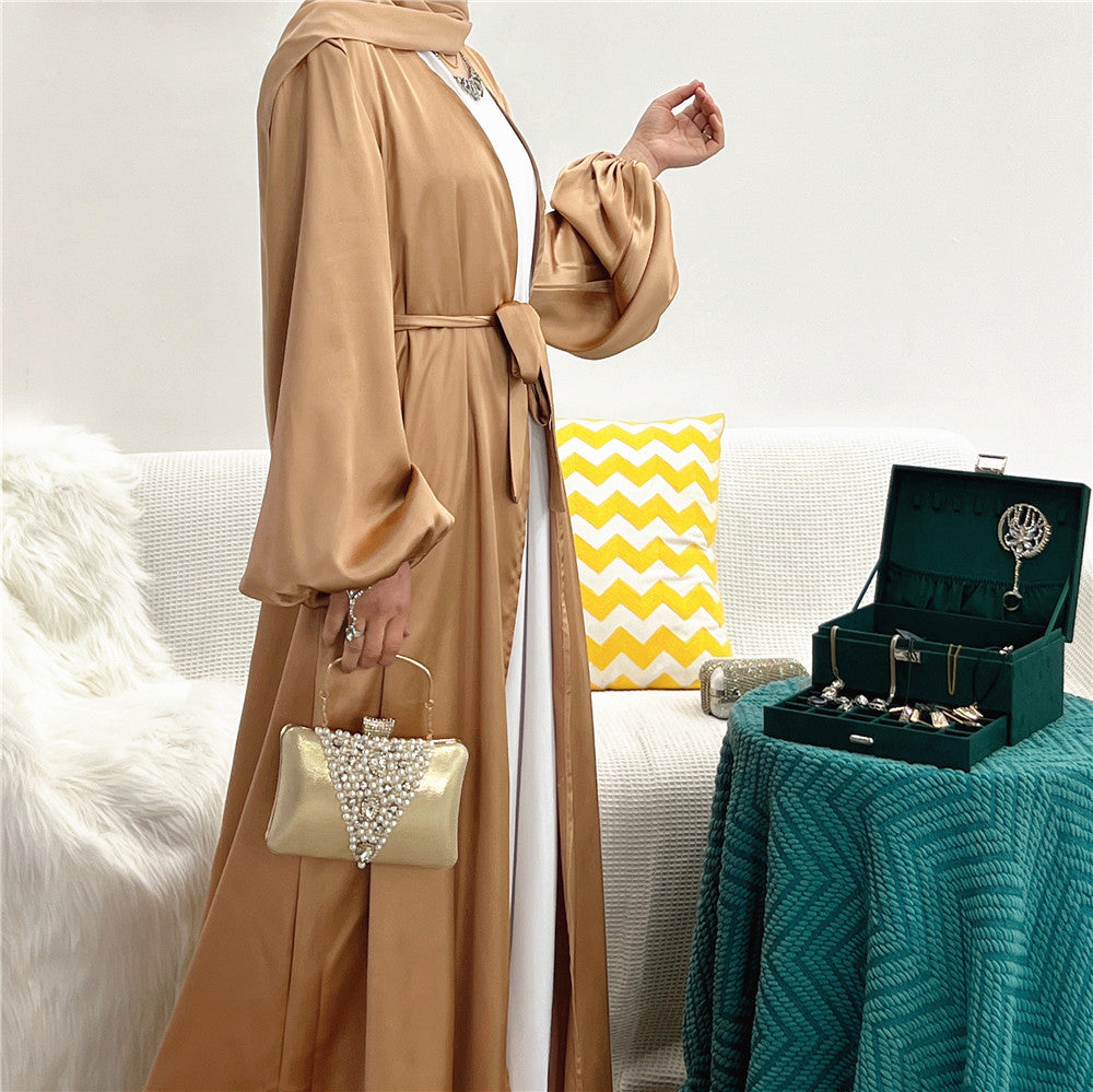 Puff Sleeves Colorful and Elegant Long Dress