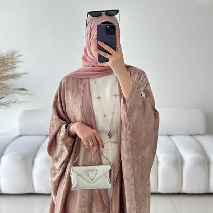 Women's Patchwork Elegant Robe Open Abaya