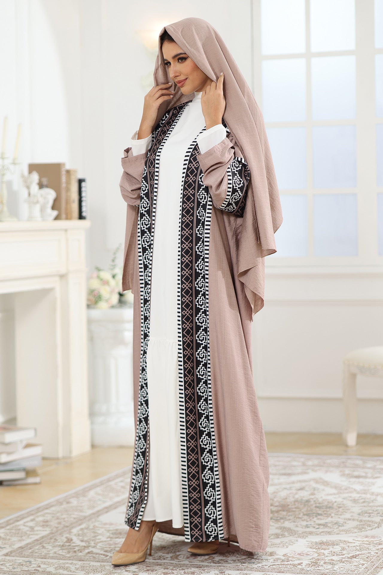 Muslim Fashion Printed Patchwork Robe