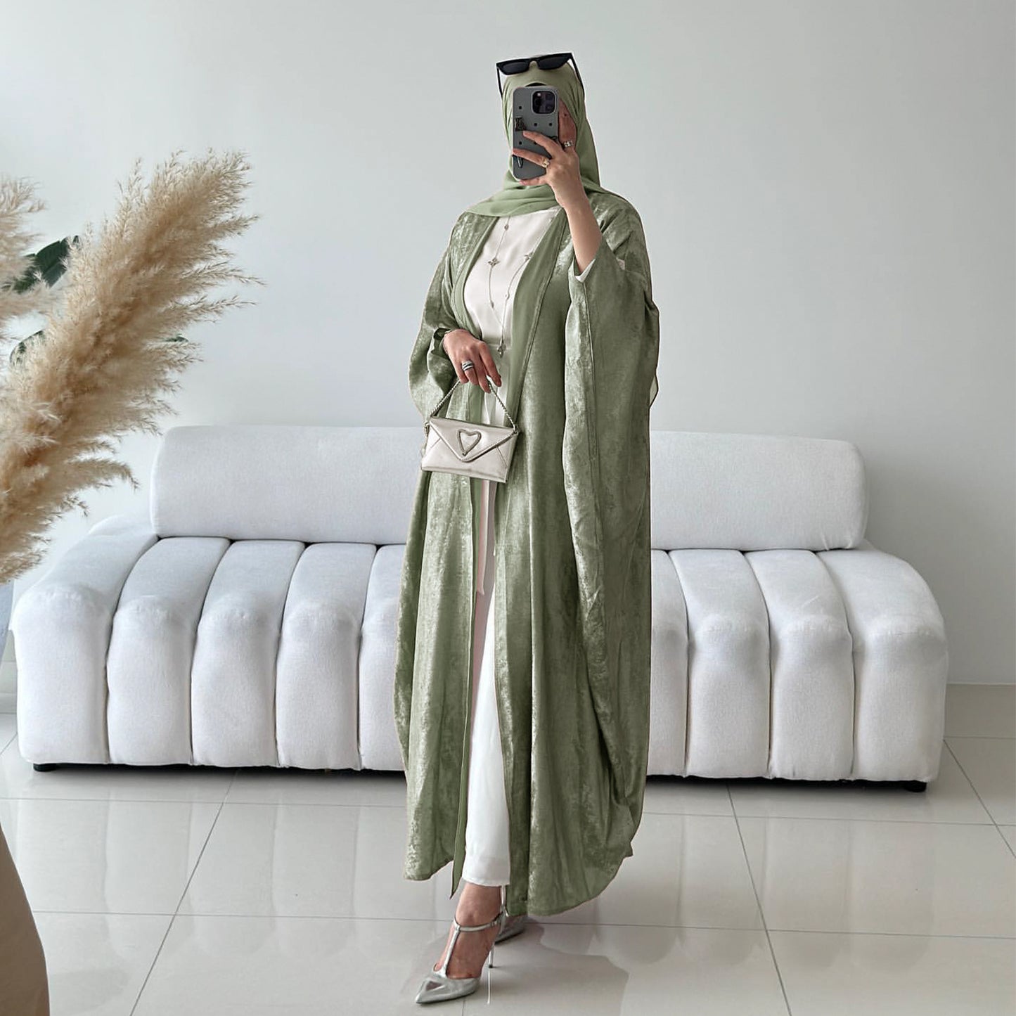 Women's Patchwork Elegant Robe Open Abaya