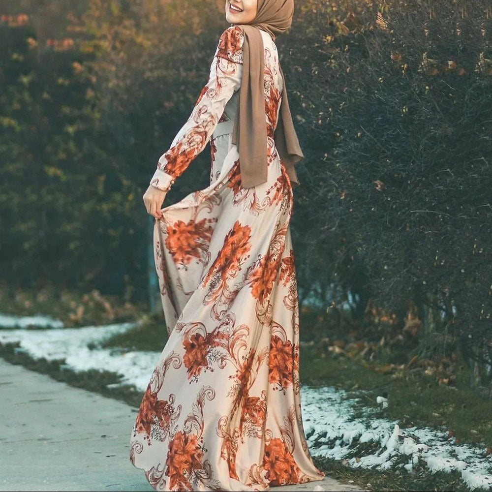 Women's Print Floral Fashion Slim Dress