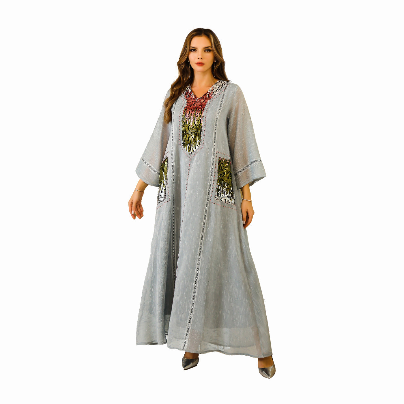 Women's Sequin-embroidered Jalabiya Dress