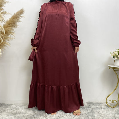 Elegant Muslim Pleated Dress