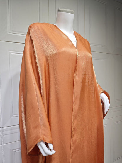 Women's Solid Color Cardigan Robe Open Abaya