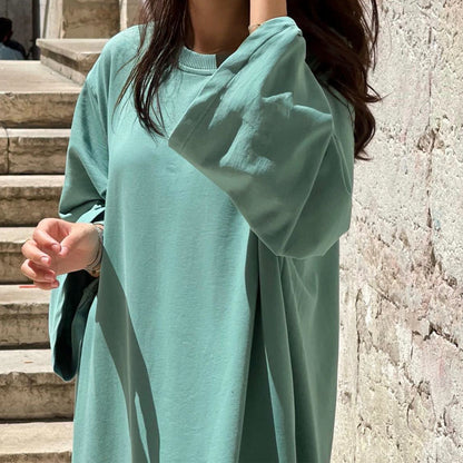 Women's Solid Color Sweatshirt Dress