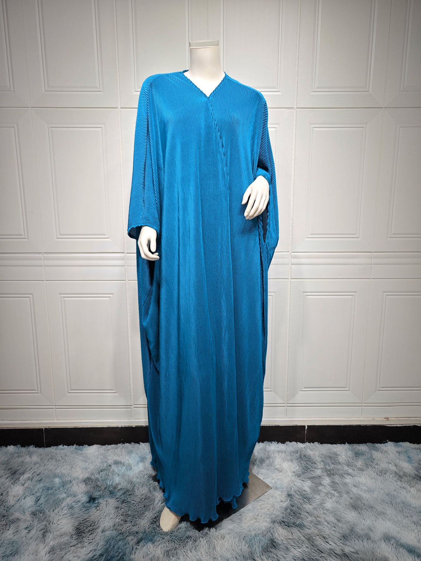 Women's Ruffled Chiffon Robe Open Abaya