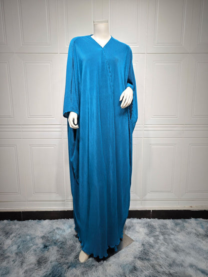 Robe en mousseline de soie à volants pour femmes, Abaya ouverte