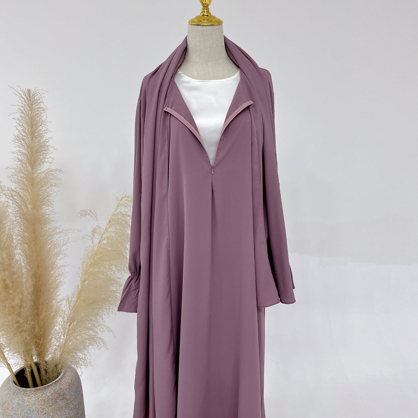 Women's Solid Color Bell Sleeve Dress