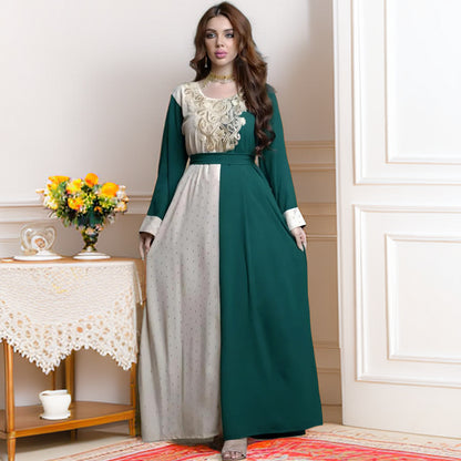 Muslim Embroidered Appliqué Tunic Dress