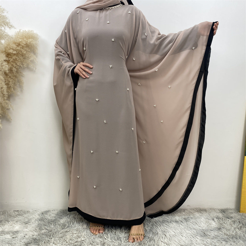 Modest Patchwork Chiffon Loose Dress