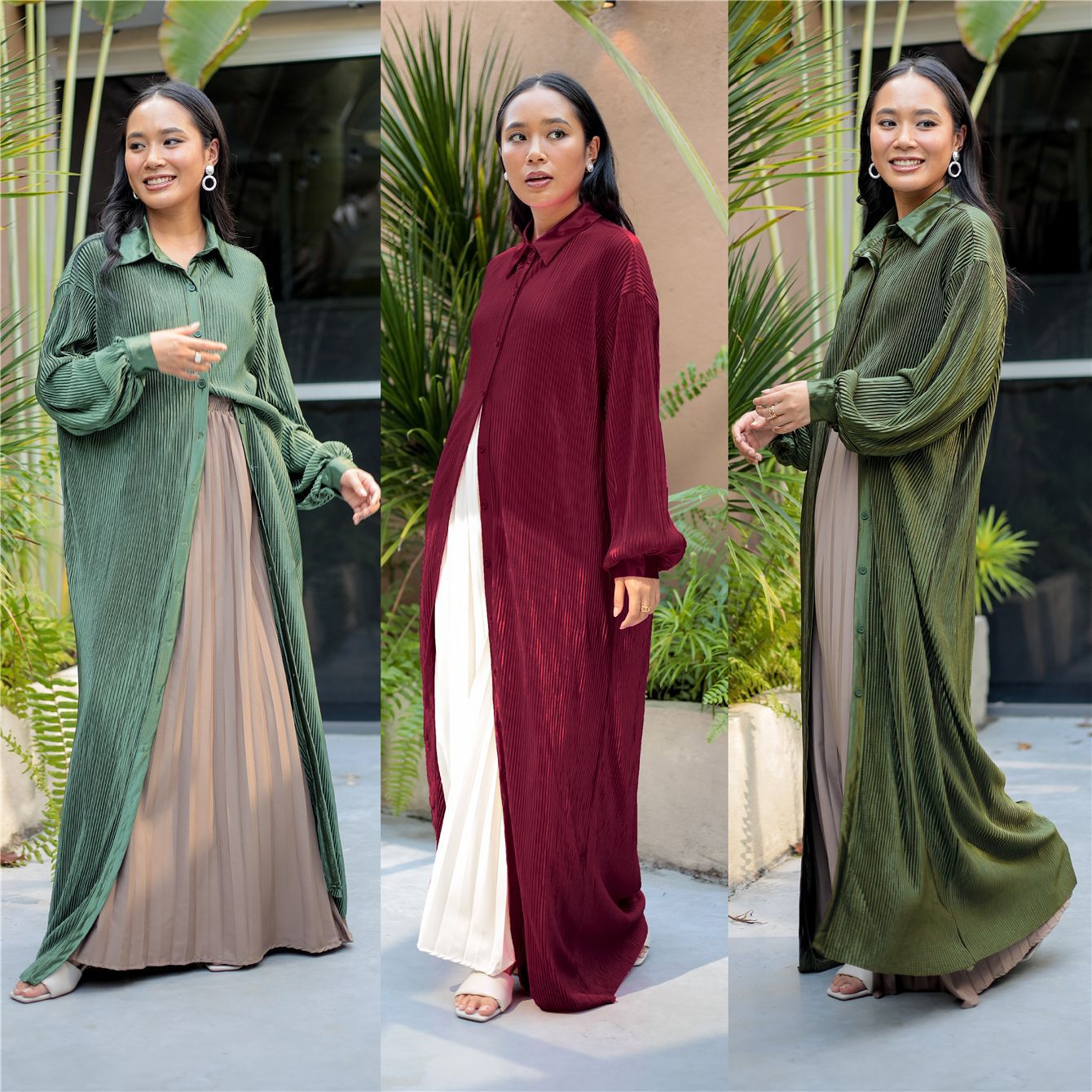 Women's Ruffled Robe Open Abaya