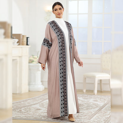 Muslim Fashion Printed Patchwork Robe