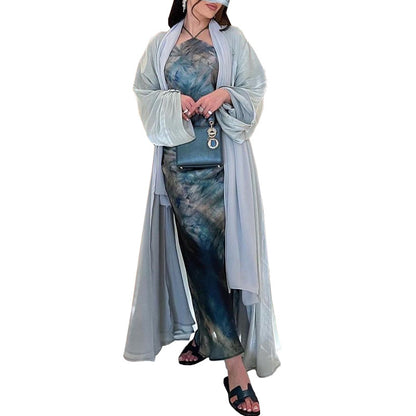 Women's Solid Color Bright Silk Robe