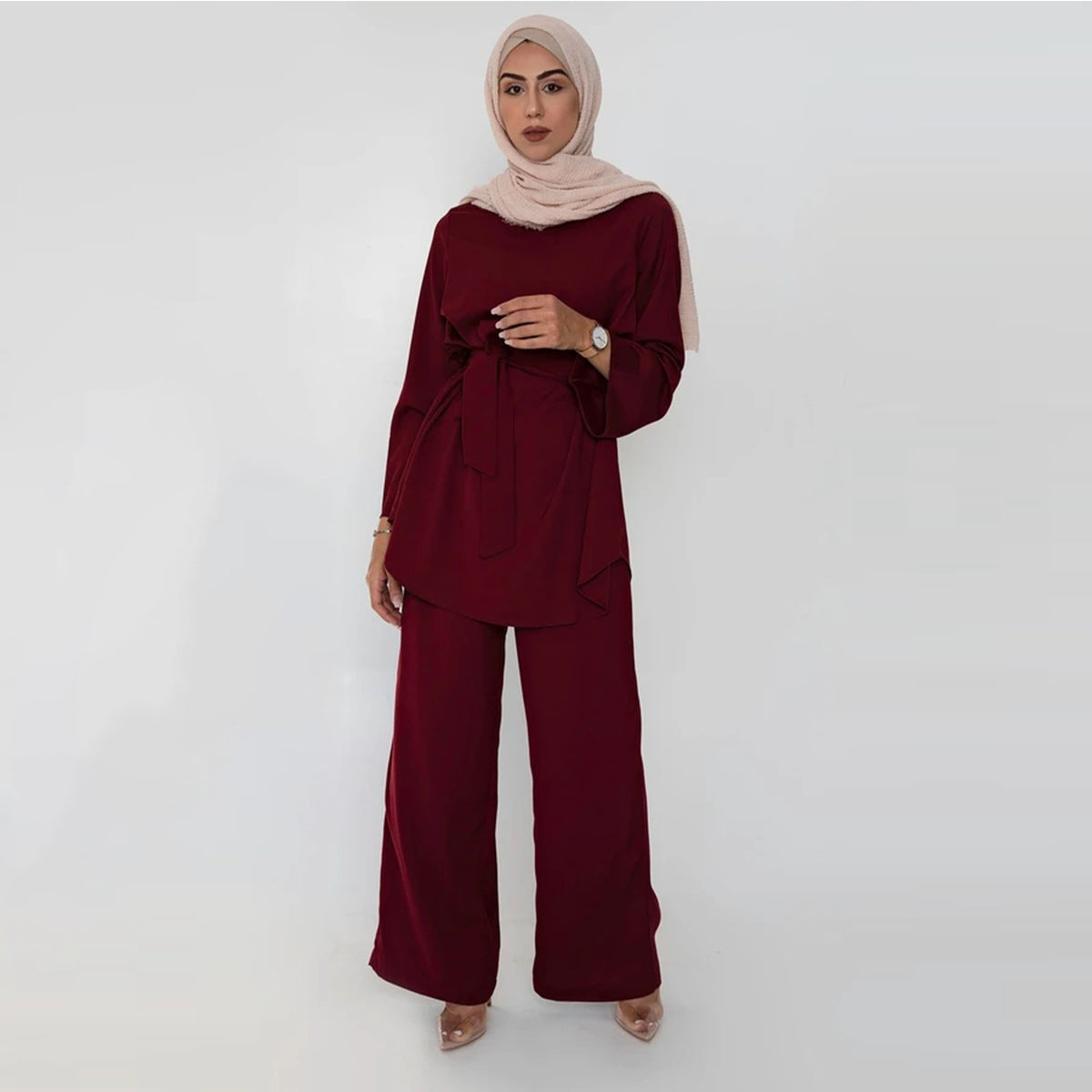 Plain Modest Fashion Pant Sets