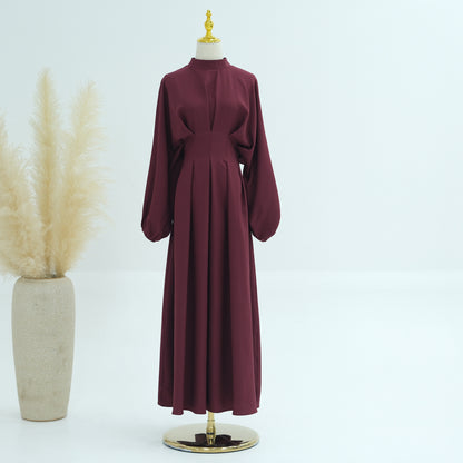 Women's Solid Color Tunic Sleeve Abaya Dress