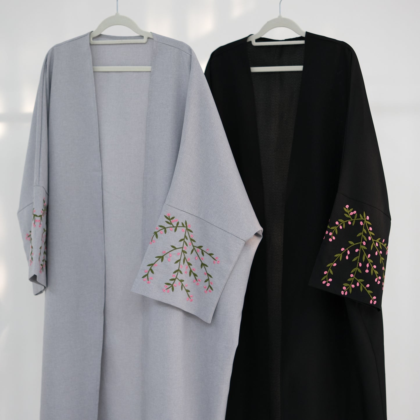 Floral Embroidery Elegant Cardigan Robe