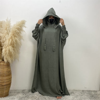 Women's Hooded Casual Maxi Dress