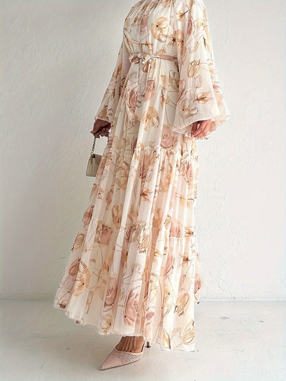 Women's Chiffon Floral Print Maxi Dress