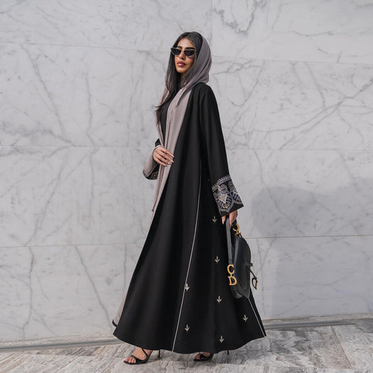 Fashion Embroidery Abaya Black Robe